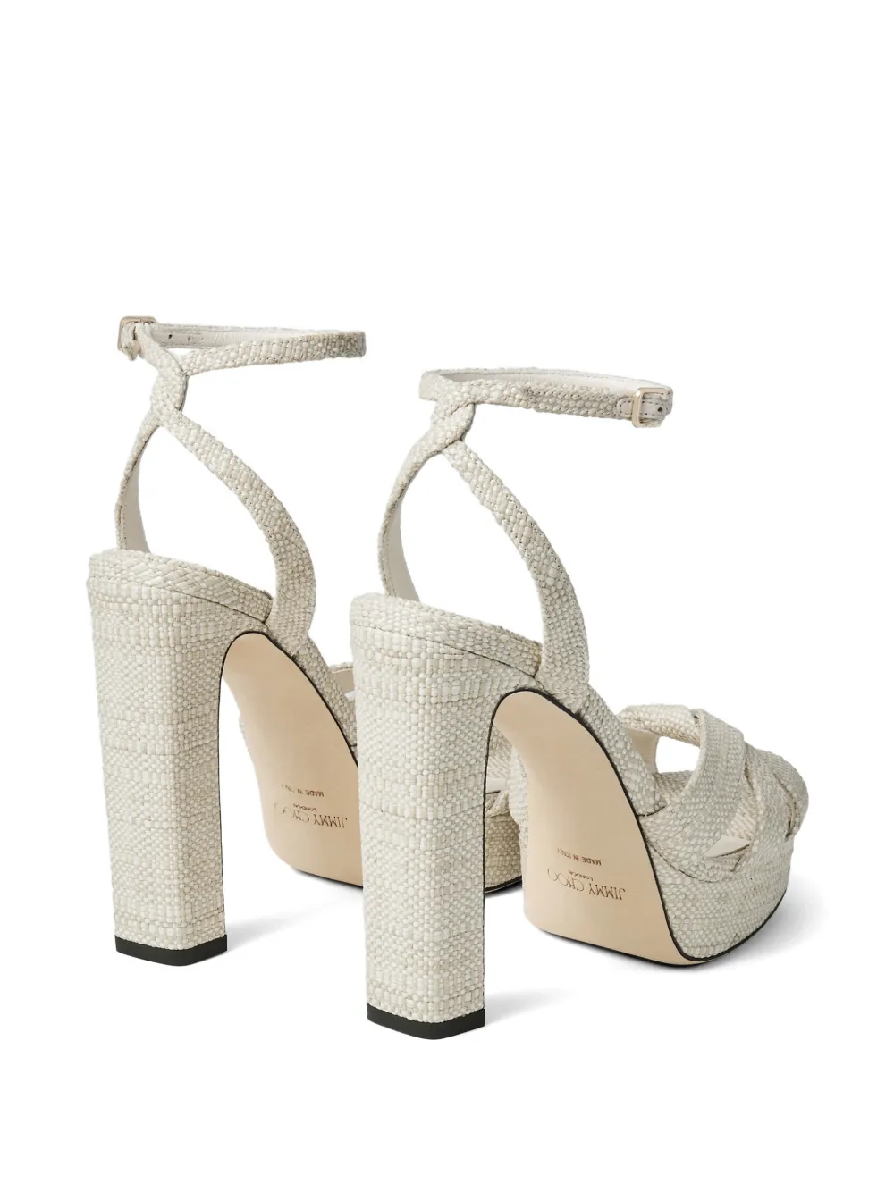 Jimmy Choo Kove 120 sandalen met plateauzool en bandje Beige