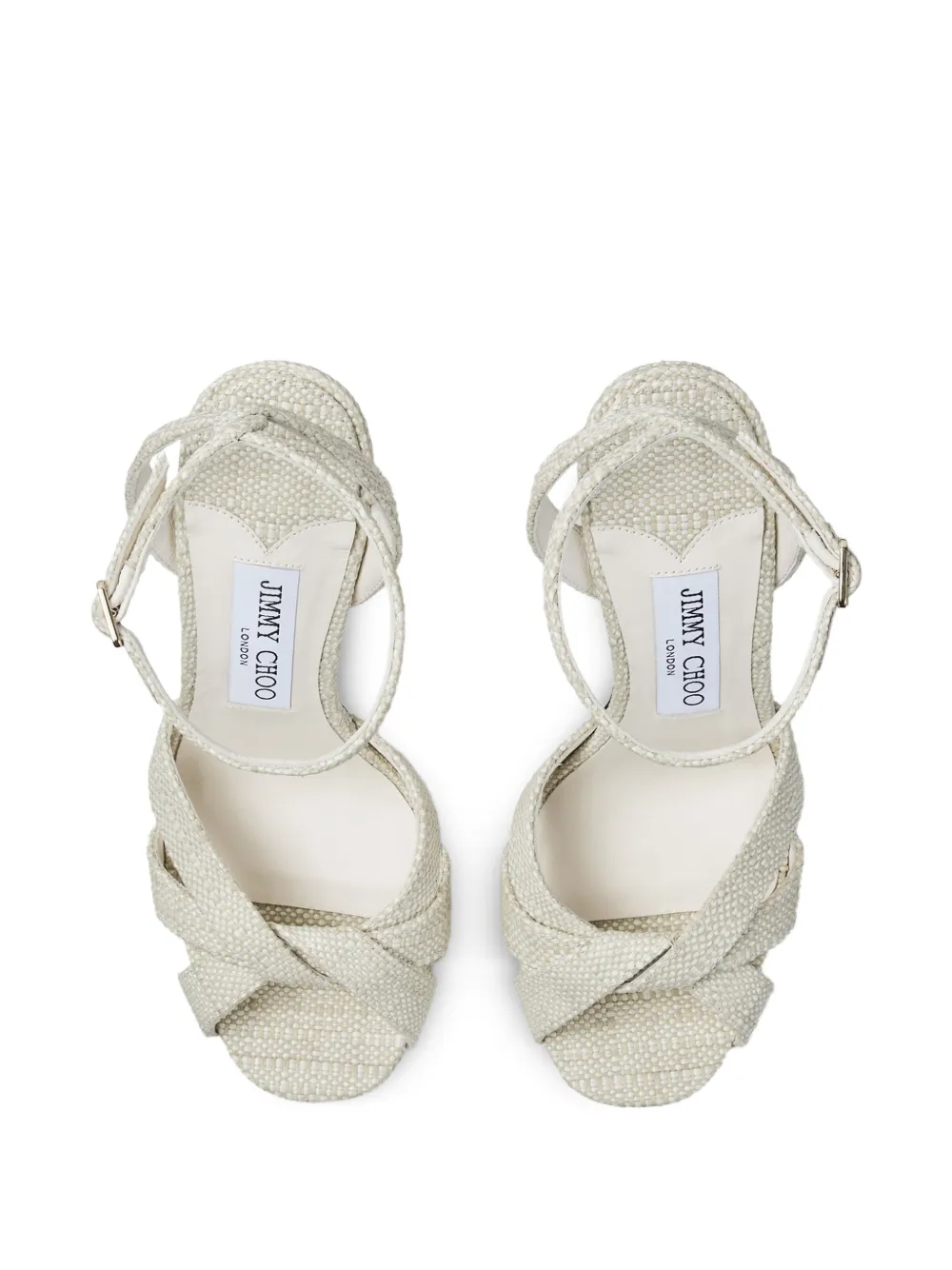 Jimmy Choo Kove 120 sandalen met plateauzool en bandje Beige