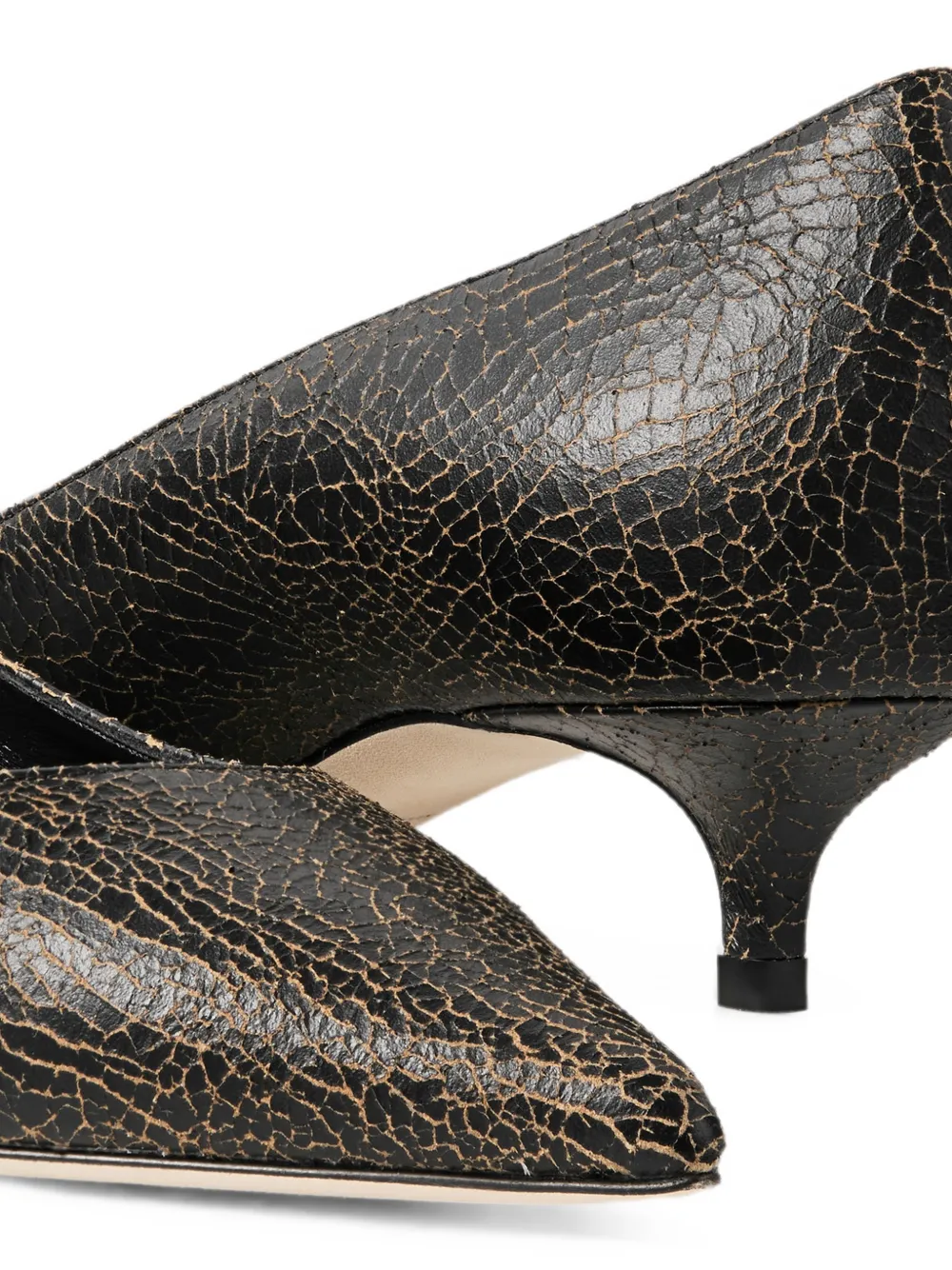 Jimmy Choo Amelia leren pumps met gebarsten effect Zwart