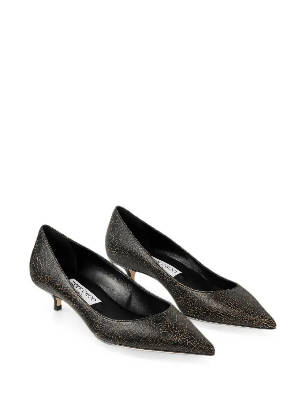 Jimmy Choo Amelia leren pumps met gebarsten effect Zwart