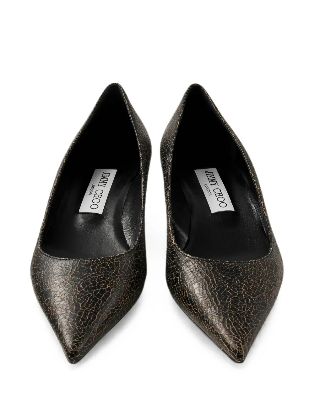 Jimmy Choo Amelia leren pumps met gebarsten effect Zwart