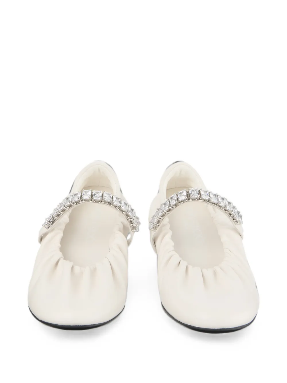 Jimmy Choo Jade ballerina's verfaaid met kristallen Beige