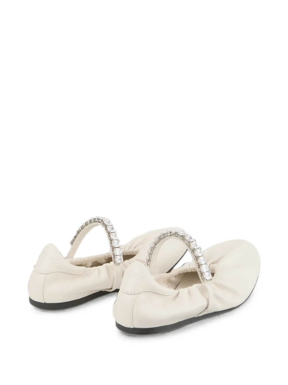 Jimmy Choo Jade ballerina's verfaaid met kristallen Beige