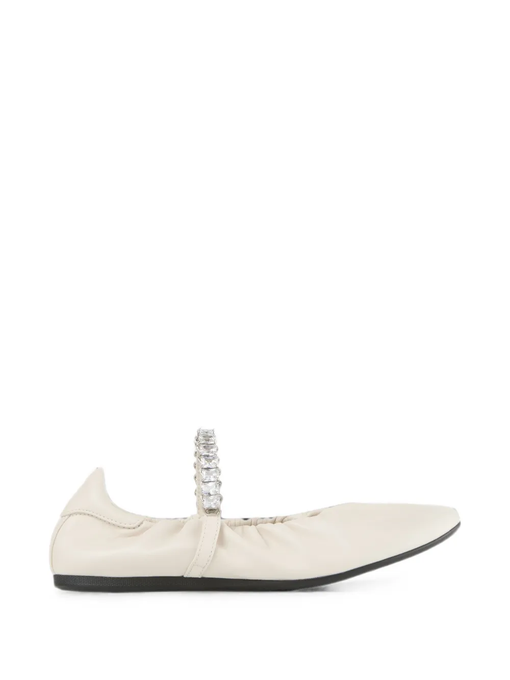 Jimmy Choo Jade ballerina's verfaaid met kristallen Beige