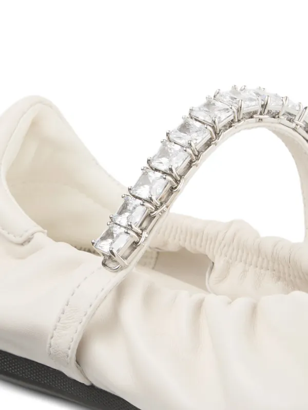 JIMMY CHOO ビジュー フラットシューズ 35 Jimmy Choo Jade ビジュー フラットシューズ | ニュートラル | FARFETCH JP