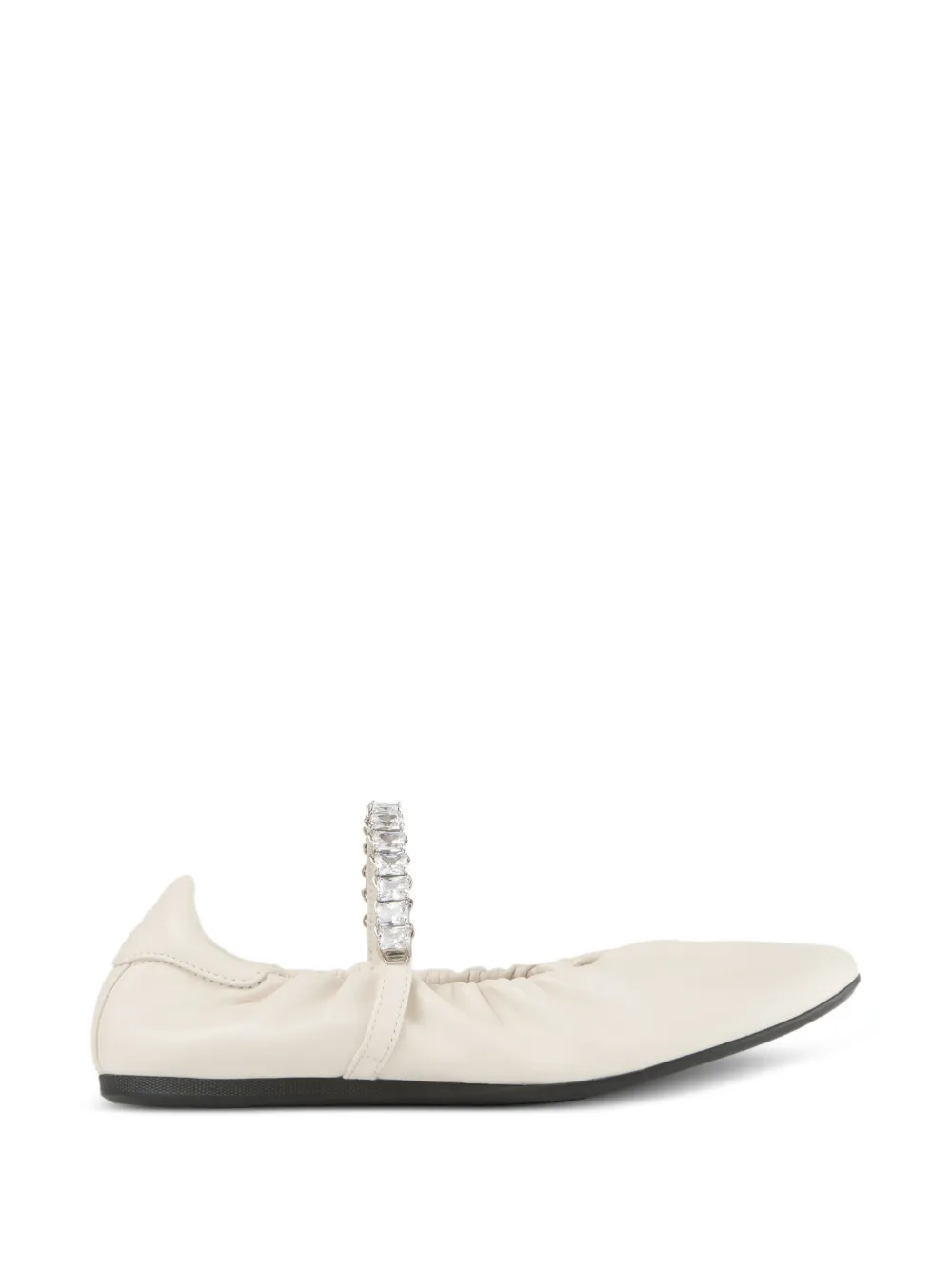 Jimmy Choo Jade ballerina's verfaaid met kristallen Beige
