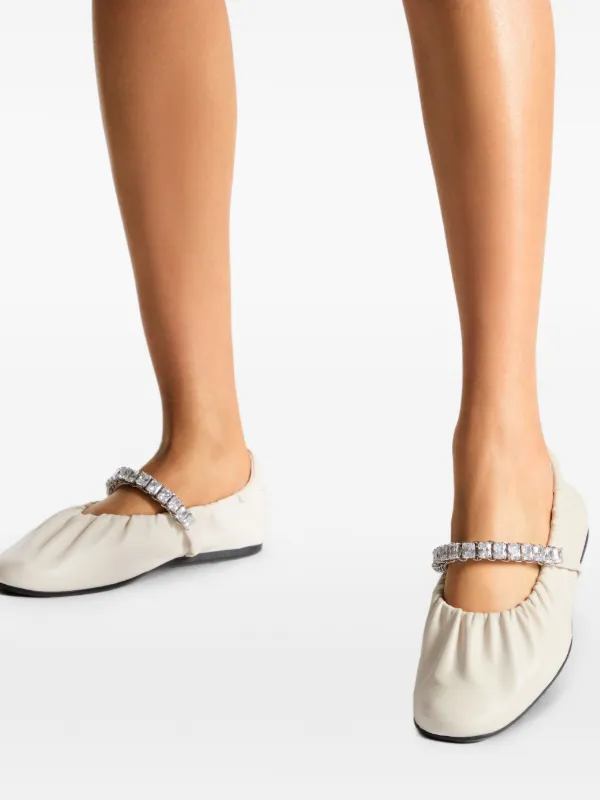 JIMMY CHOO ビジュー フラットシューズ 35 Jimmy Choo Jade ビジュー フラットシューズ | ニュートラル | FARFETCH JP