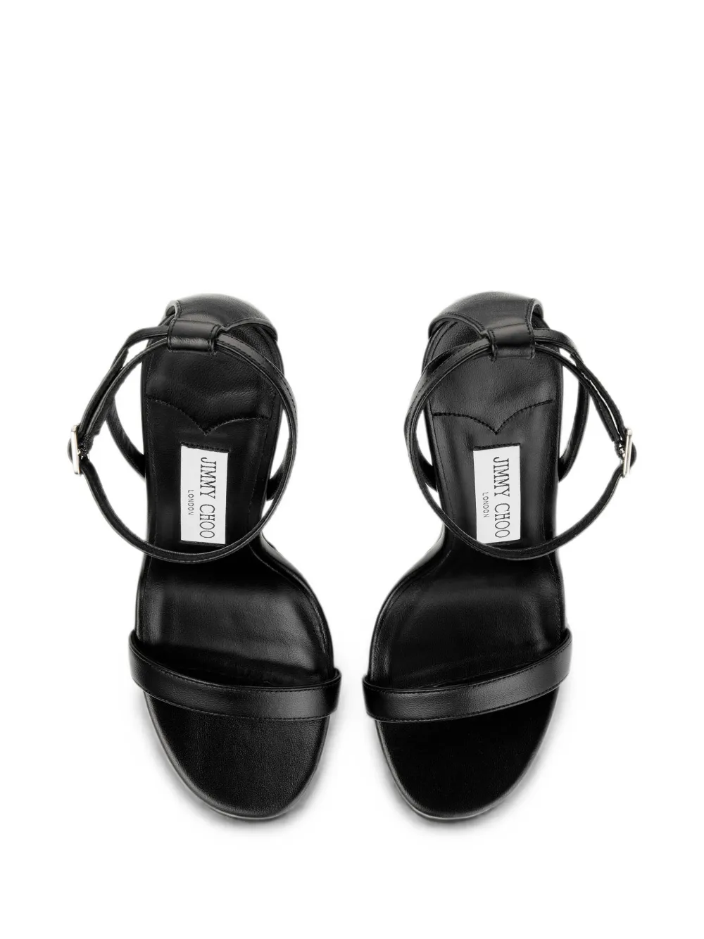 Jimmy Choo Moza 120 sandalen met enkelbandjes en plateauzool Zwart