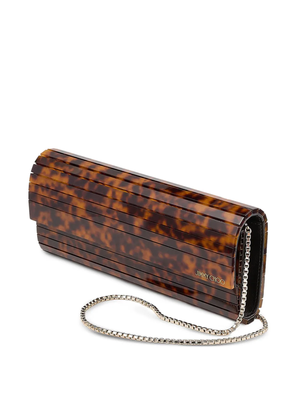 Jimmy Choo Sweetie clutch met schildpadschild-design Bruin