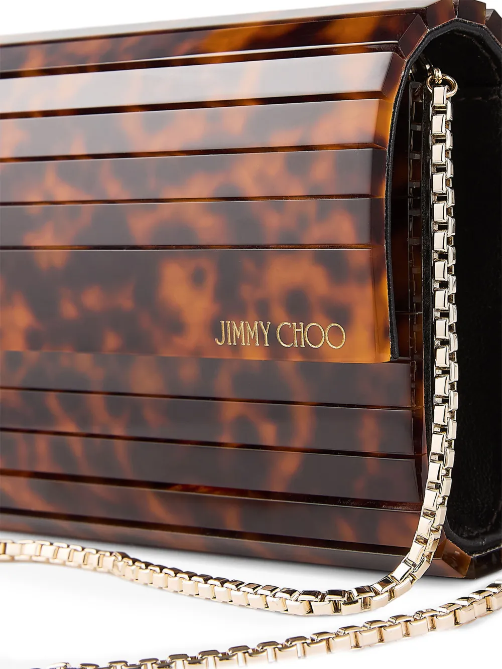 Jimmy Choo Sweetie clutch met schildpadschild-design Bruin