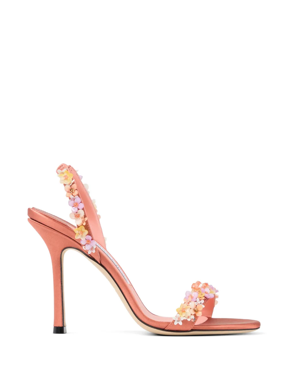 Jimmy Choo Jenn 100 mm sandalen verfraaid met bloemen Roze