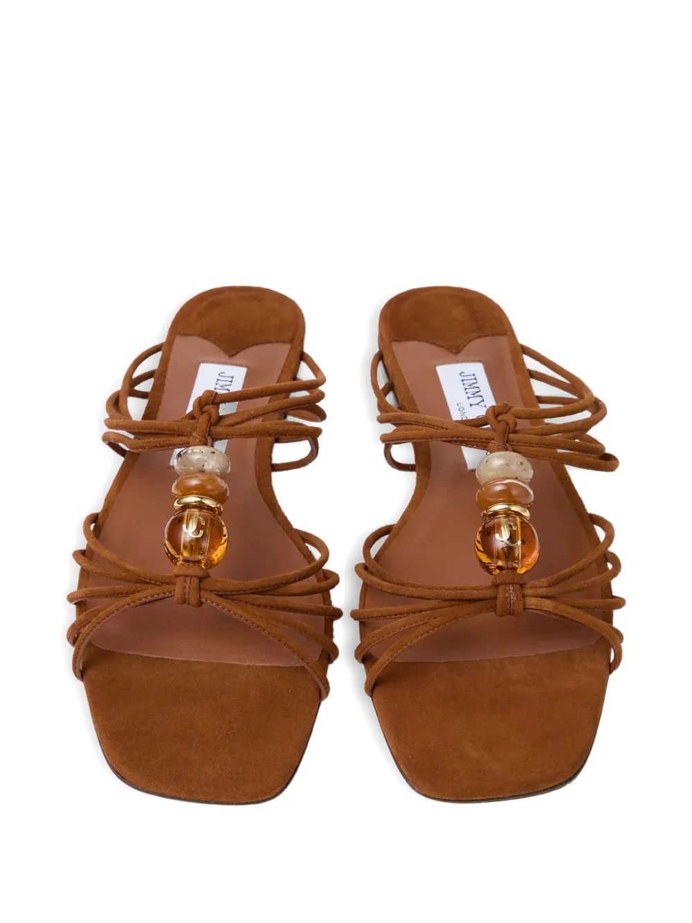 Jimmy Choo Lova sandalen met kralenbandje Bruin