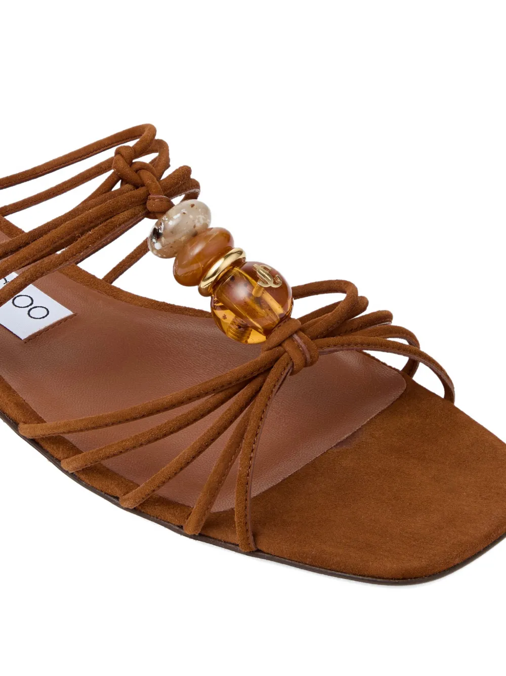 Jimmy Choo Lova sandalen met kralenbandje Bruin