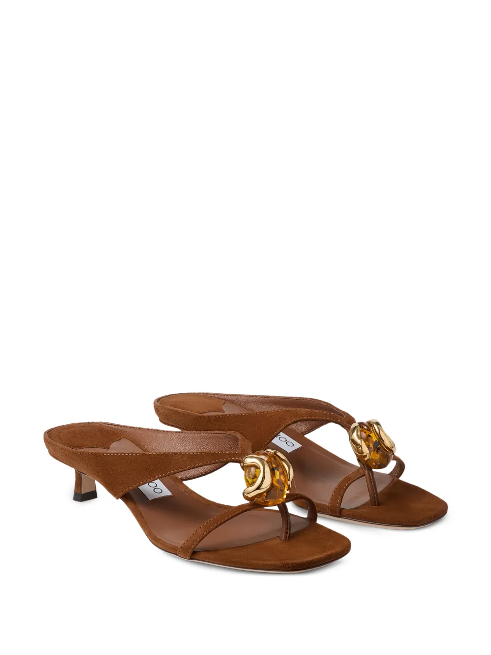 Jimmy Choo Emeri Stone 35 embellished mules Bruin