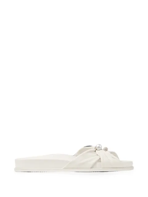 Jimmy Choo — Rafi flat latte soft glove leather flat sandals