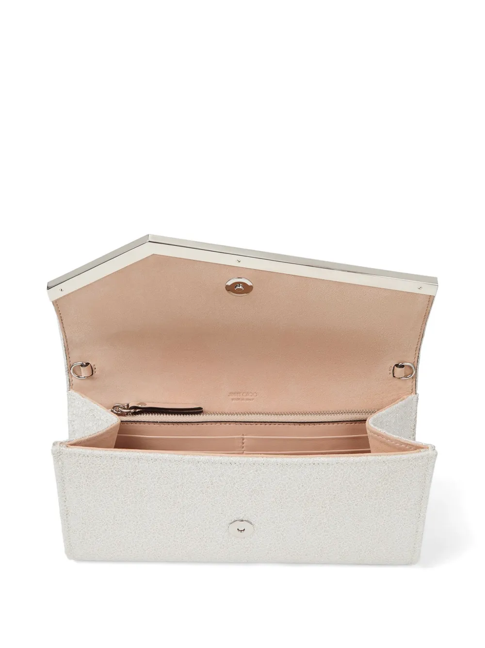 Jimmy Choo Emmie clutch met glitter Zilver