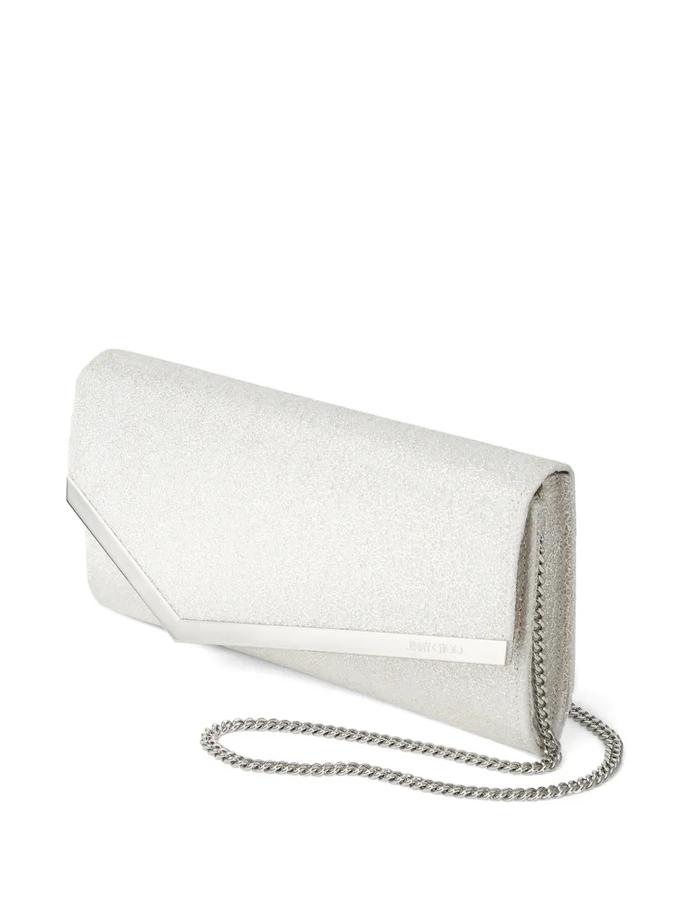 Jimmy Choo Emmie clutch met glitter Zilver
