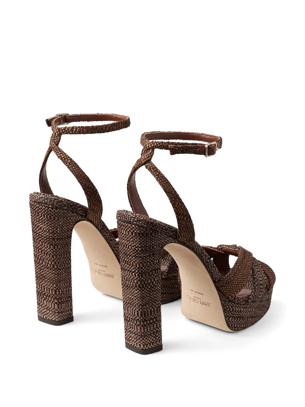 Jimmy Choo Kove 120 sandalen met plateauzool Bruin