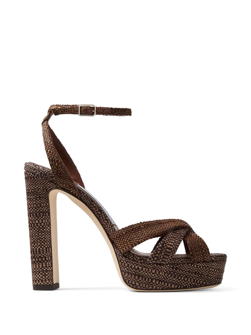 Jimmy Choo Gewebte Kove Plateau-Sandalen - Braun