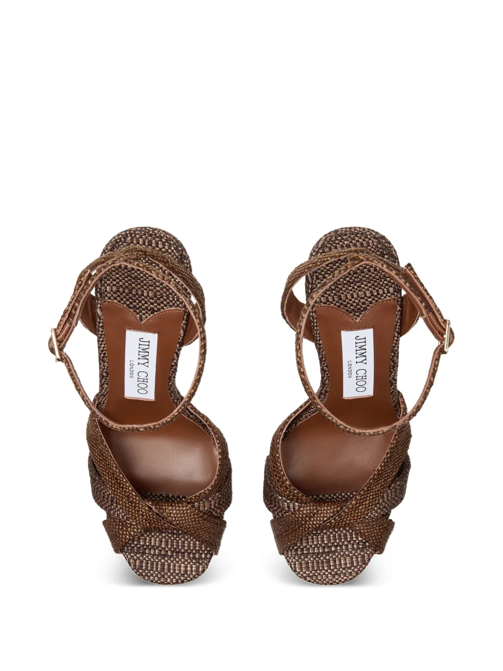 Jimmy Choo Kove 120 sandalen met plateauzool Bruin
