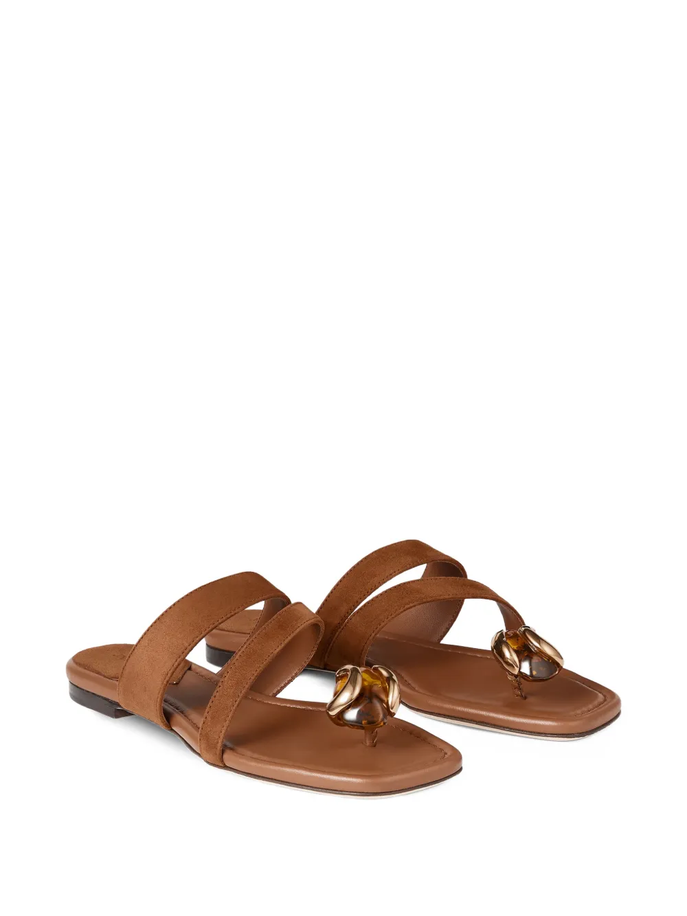 Jimmy Choo Emeri Stone sandalen met platte zool Bruin