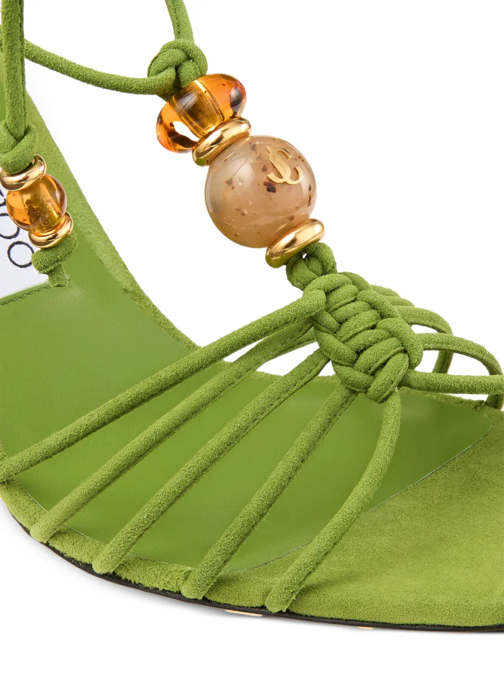 Jimmy Choo Lova Wedge 85 bead-embellished sandals Groen
