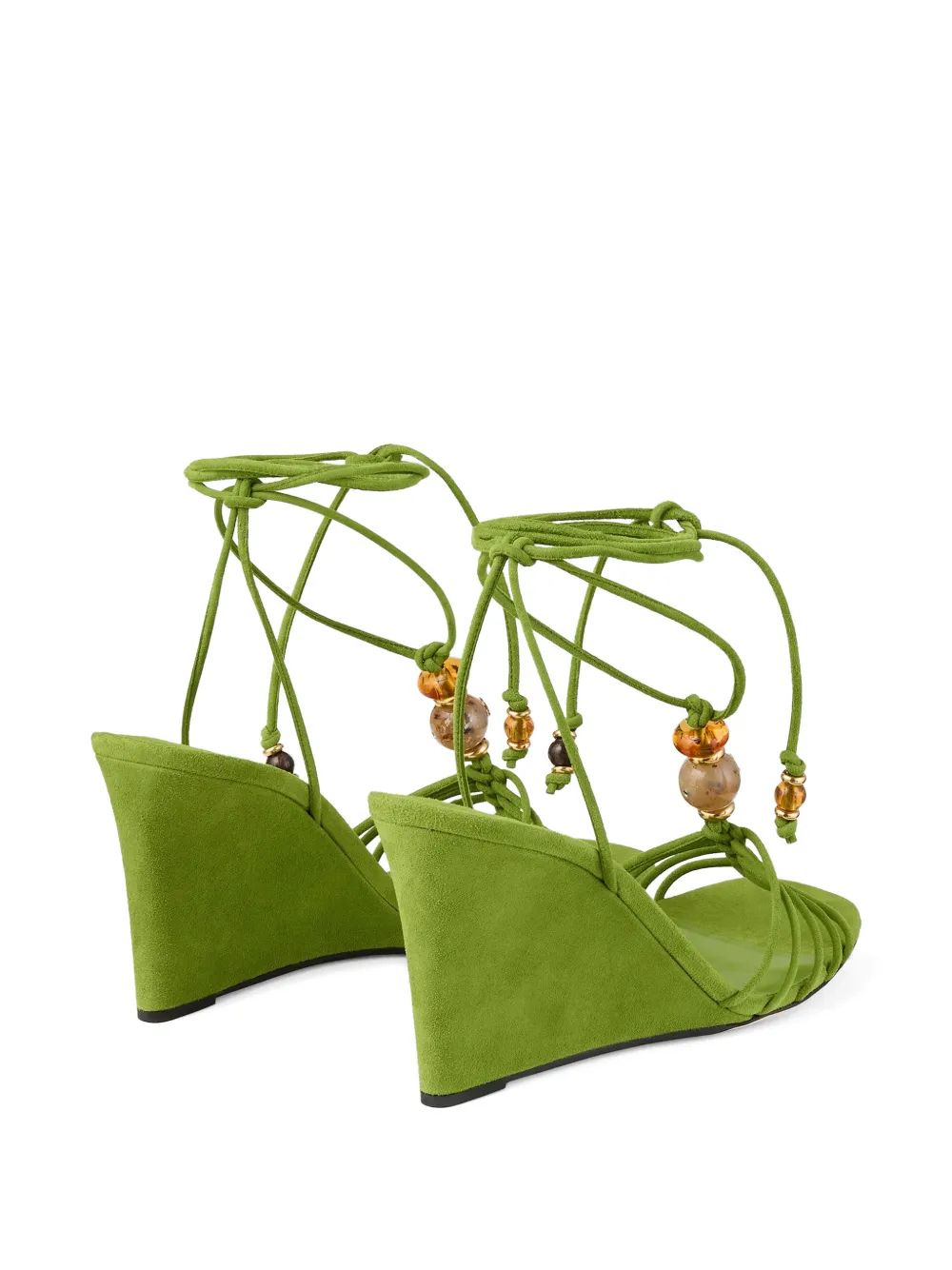 Jimmy Choo Lova Wedge 85 bead-embellished sandals Groen