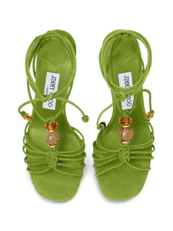 Jimmy Choo Lova Wedge 85 Sandals | Green | FARFETCH