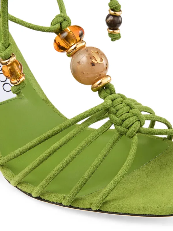 華ごよみ  高砂 Jimmy Choo Sandália Lova Wedge 85 Com Aplicação De Contas | Verde