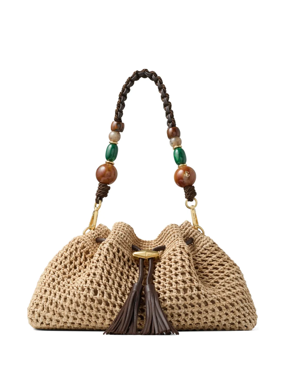 Jimmy Choo Cinch beaded shoulder bag - Toni neutri