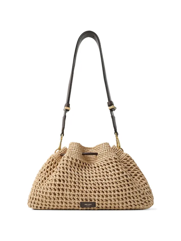 Jimmy Choo Bon Bon Woven Bucket Bag | Neutrals | FARFETCH