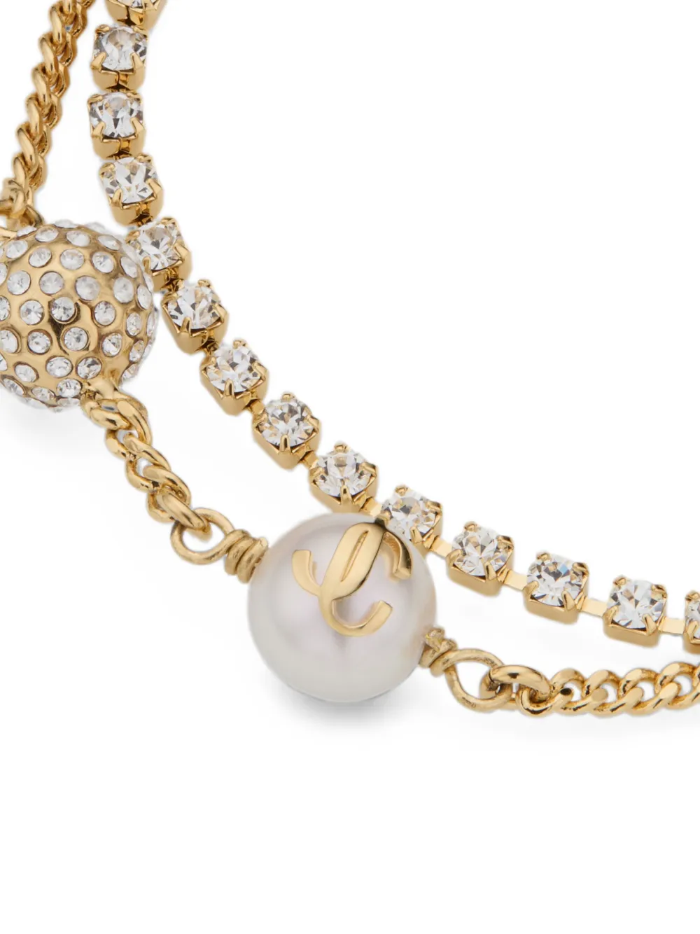 Jimmy Choo Auri Chain Bracelet in Gold, view 3
