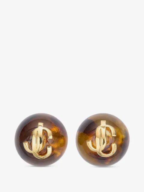 Jimmy Choo aretes de logo con cuentas