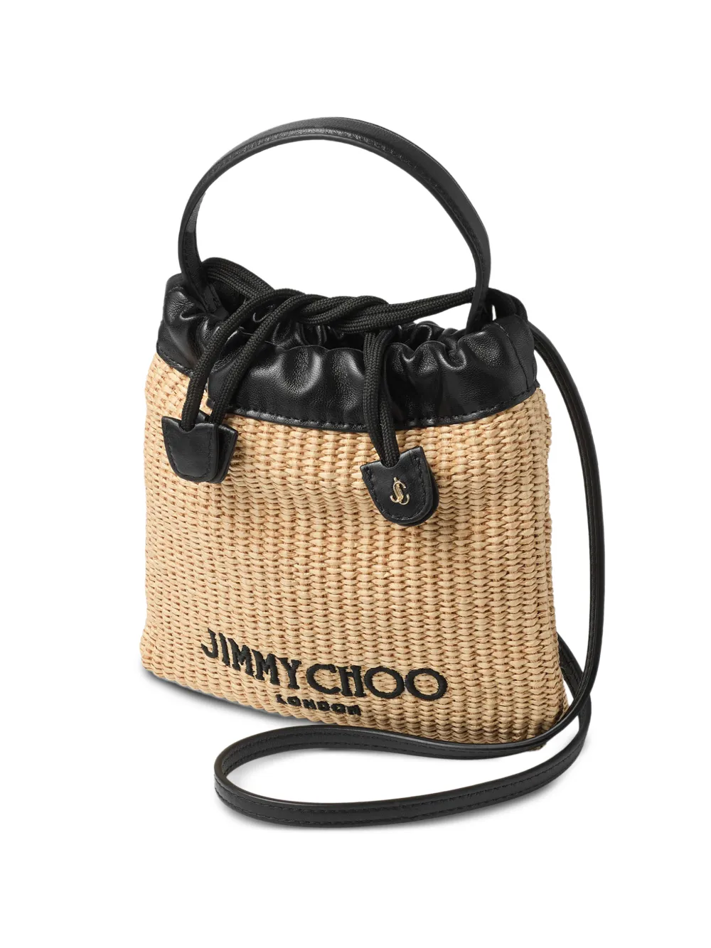 Jimmy Choo Buidel met trekkoord en handvat Beige