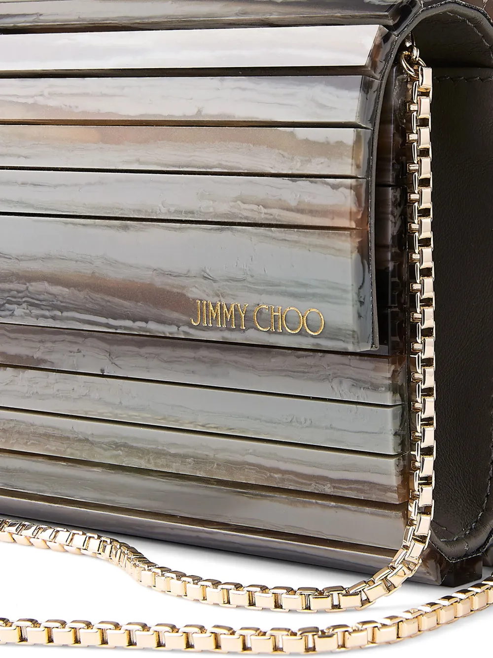 Jimmy Choo Sweetie clutch met marmer-effect en grijs