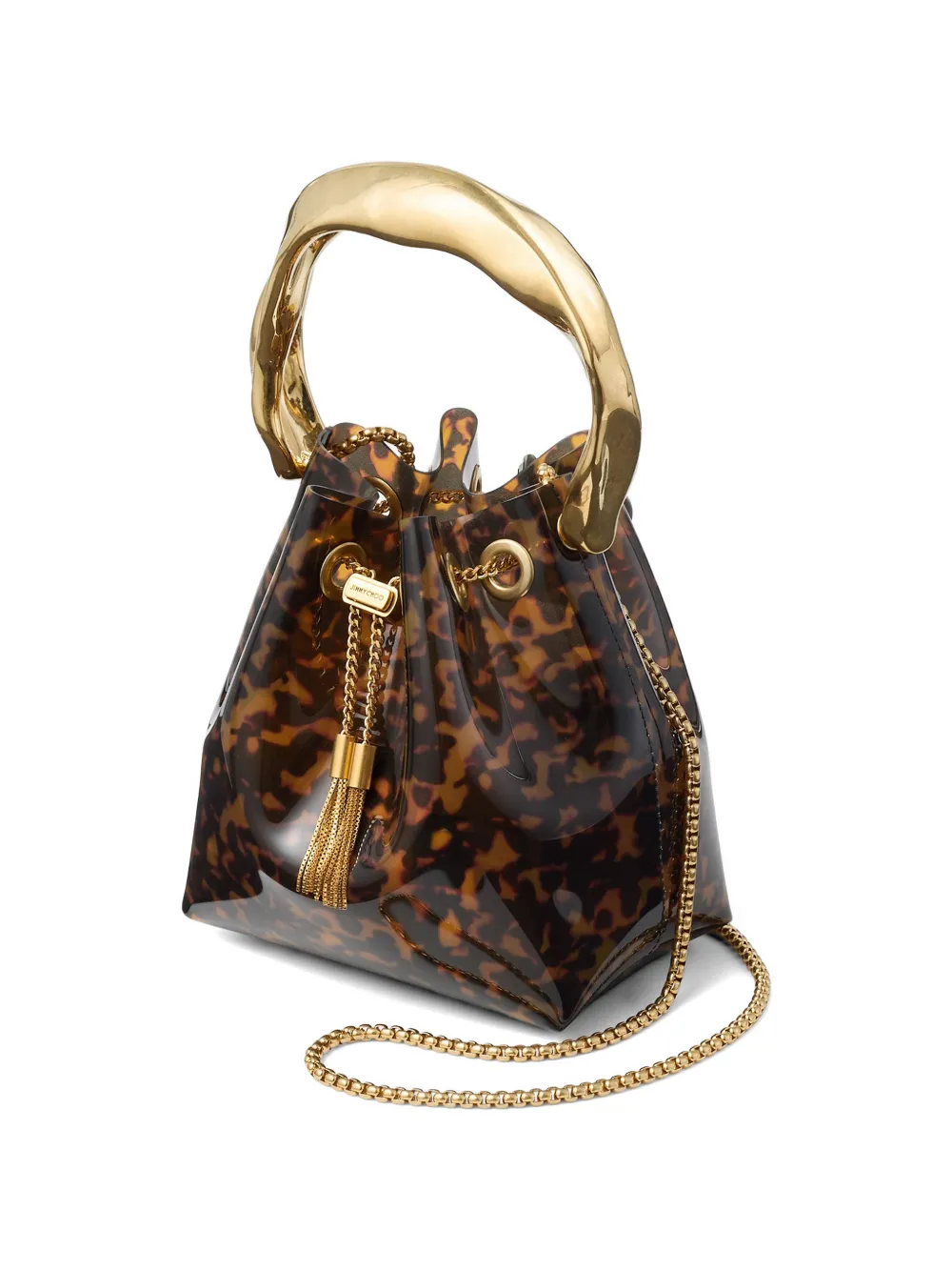 Jimmy Choo Bon bucket-tas met schildpadschild-design Bruin