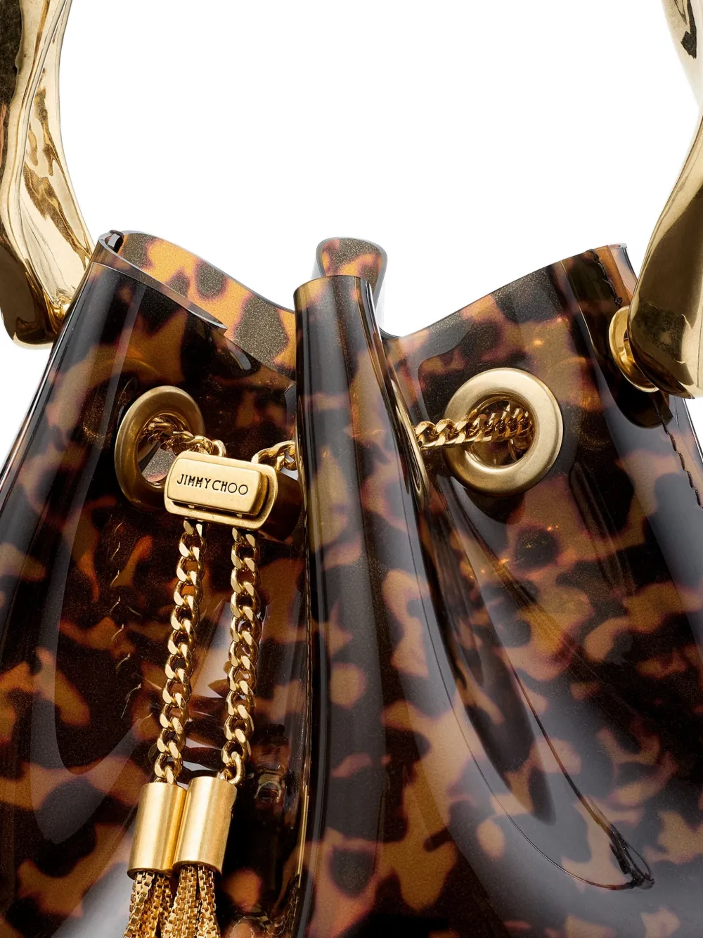 Jimmy Choo Bon bucket-tas met schildpadschild-design Bruin