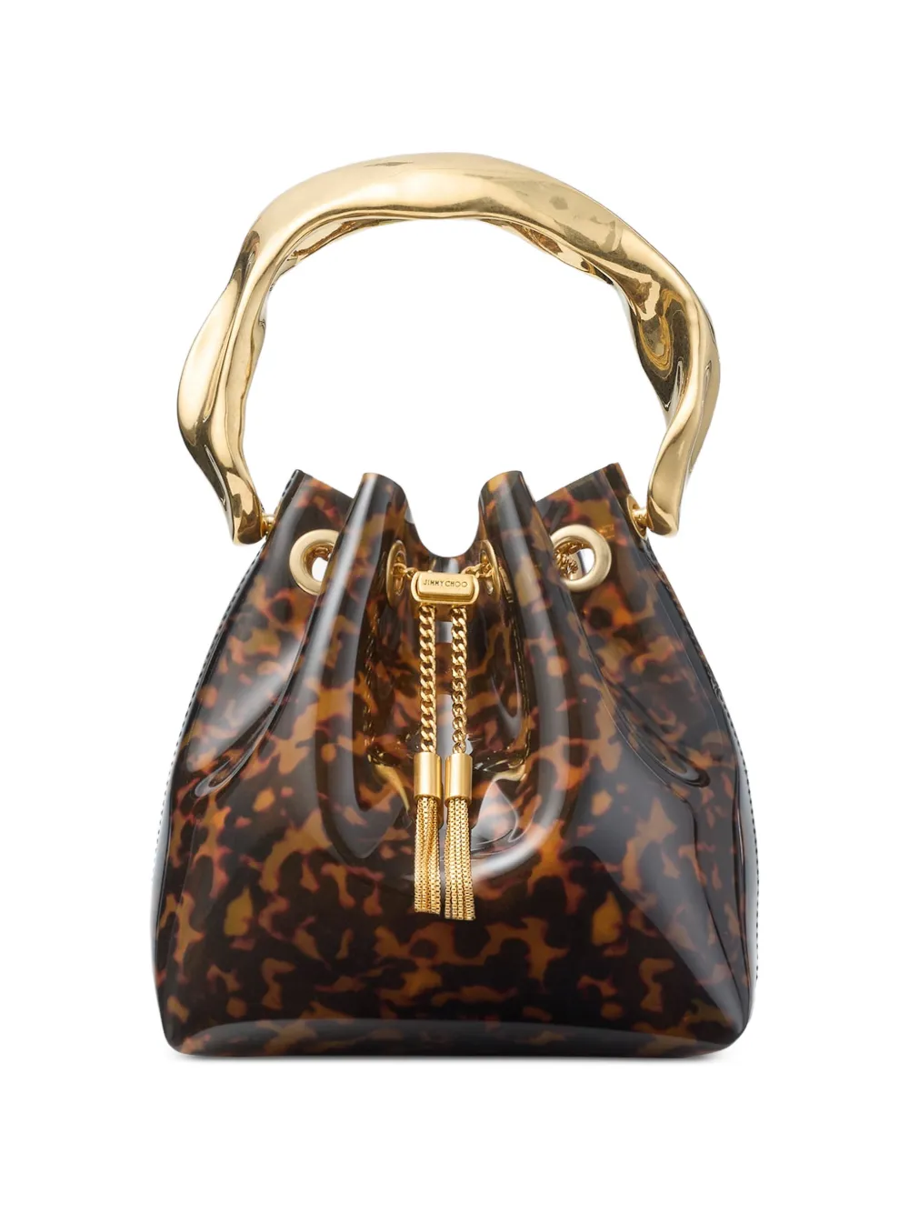 Jimmy Choo Borsa a secchiello Bon Bon con effetto tartarugato - Marrone