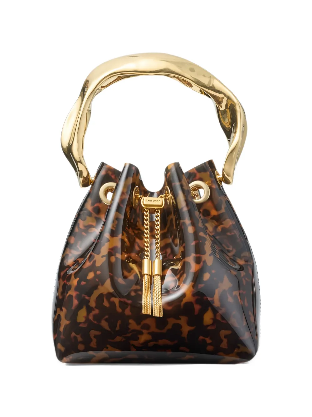 Jimmy Choo Borsa a secchiello Bon Bon con effetto tartarugato - Marrone