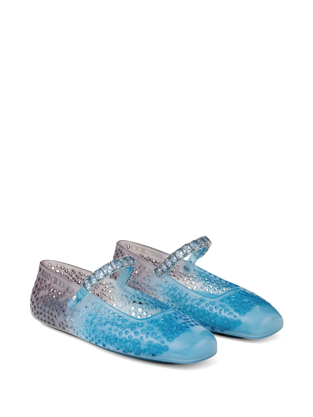 Jimmy Choo The Jelly ballerina's verfraaid met kristallen Wit