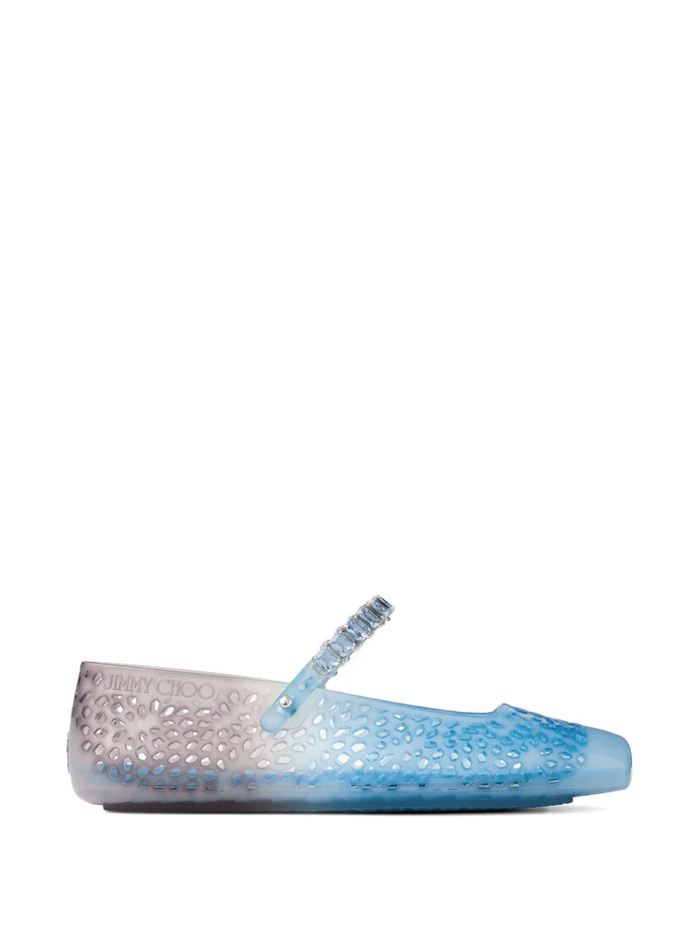 Jimmy Choo The Jelly crystal-embellished ballet flats - Bianco