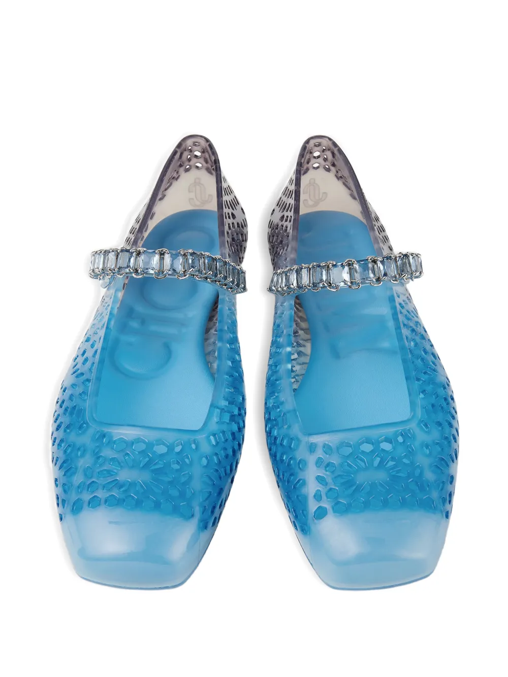 Jimmy Choo The Jelly ballerina's verfraaid met kristallen Wit