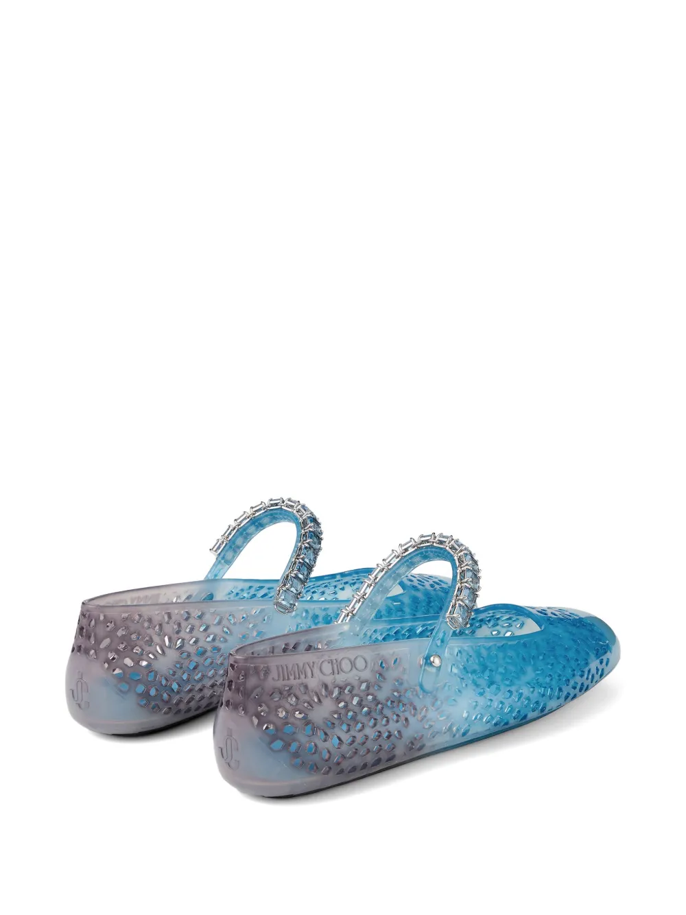 Jimmy Choo The Jelly ballerina's verfraaid met kristallen Wit