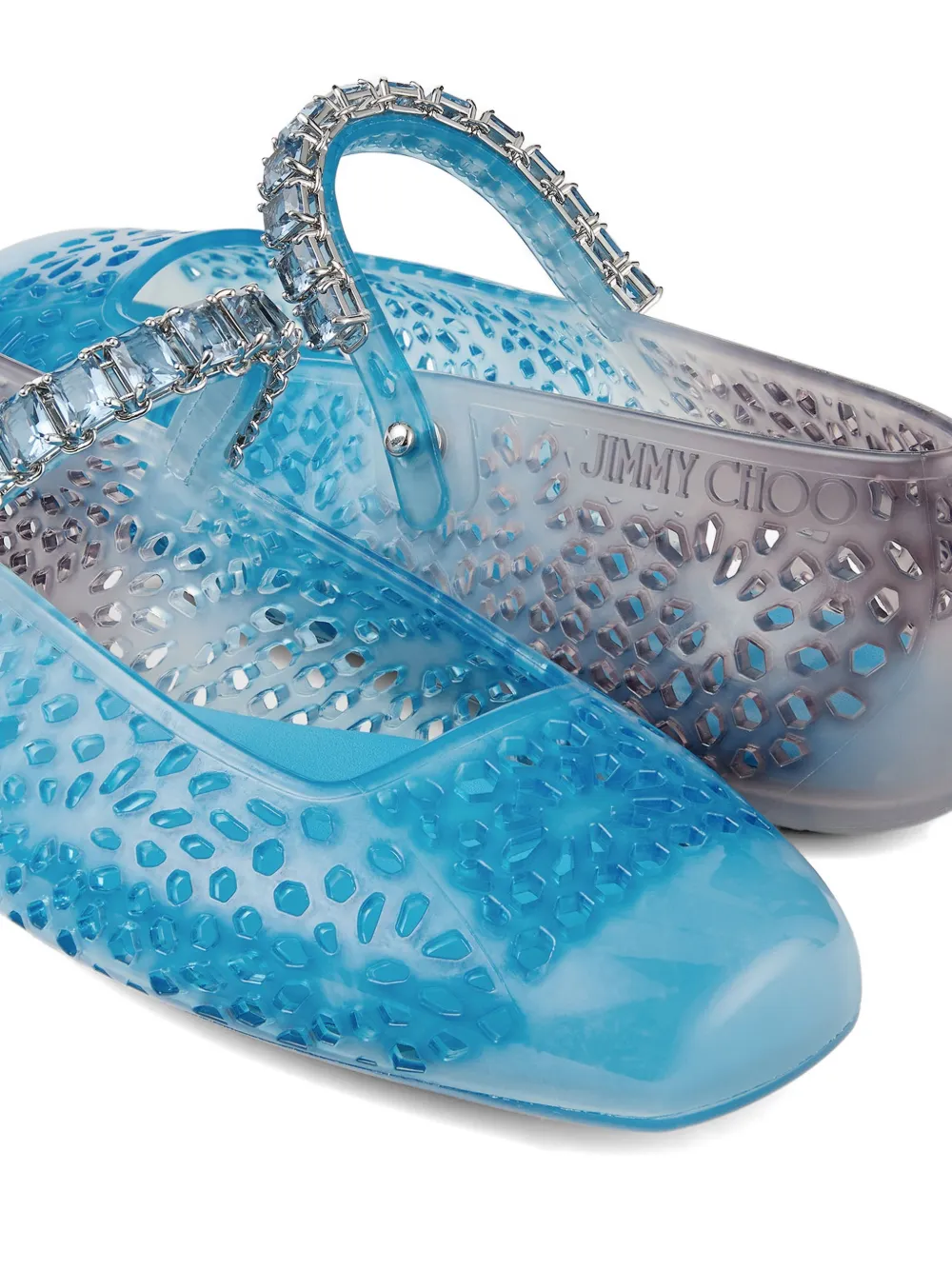 Jimmy Choo The Jelly ballerina's verfraaid met kristallen Wit
