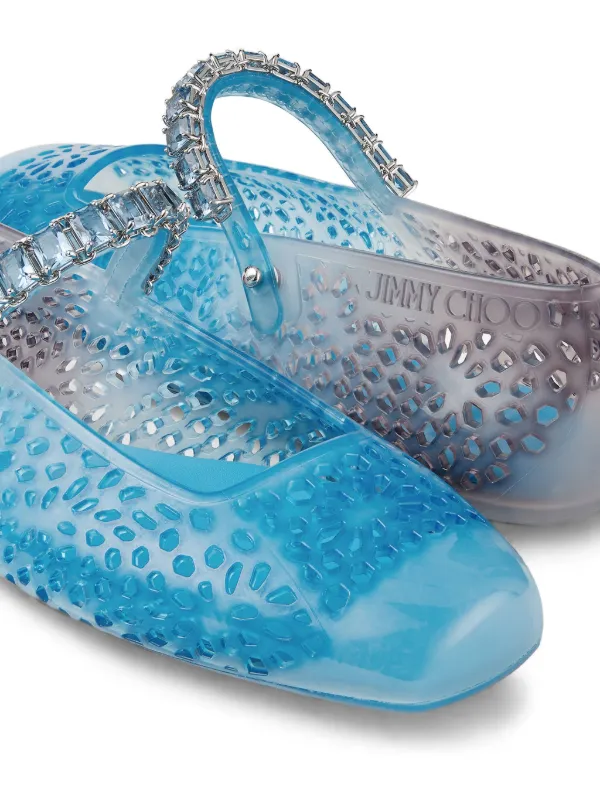 JIMMY CHOO Jelly フラットシューズ37 Jimmy Choo The Jelly Ballet Flats | Blue | FARFETCH
