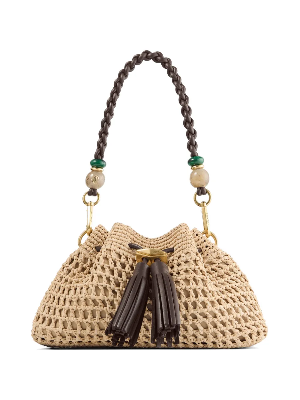 Jimmy Choo small Cinch tassel-detail tote bag - Nude