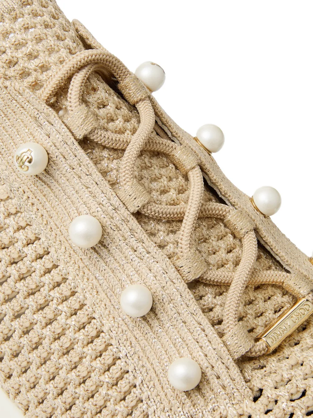 Jimmy Choo Veles pearl-embellished sneakers Beige