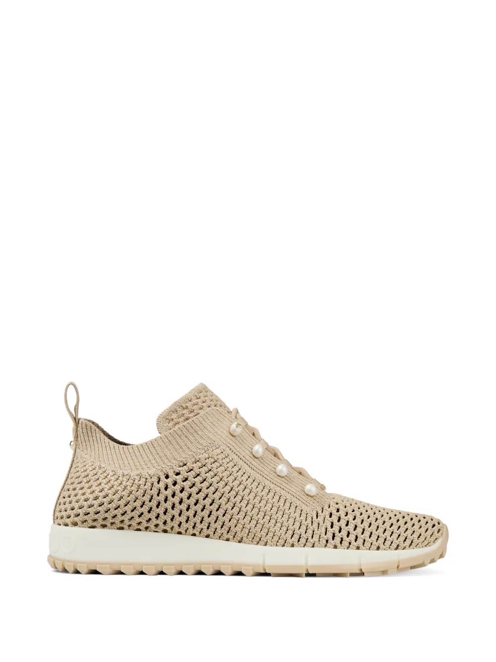 Jimmy Choo Veles pearl-embellished sneakers - Nude