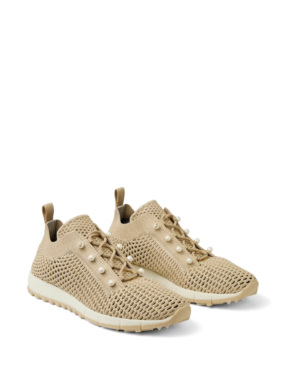 Jimmy Choo Veles pearl-embellished sneakers Beige
