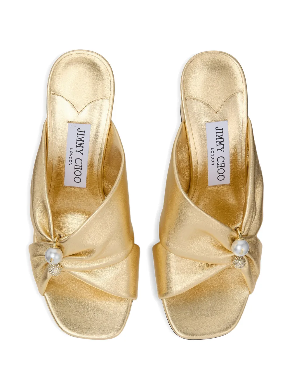 Jimmy Choo Rafi sandalen verfraaid met parels Goud